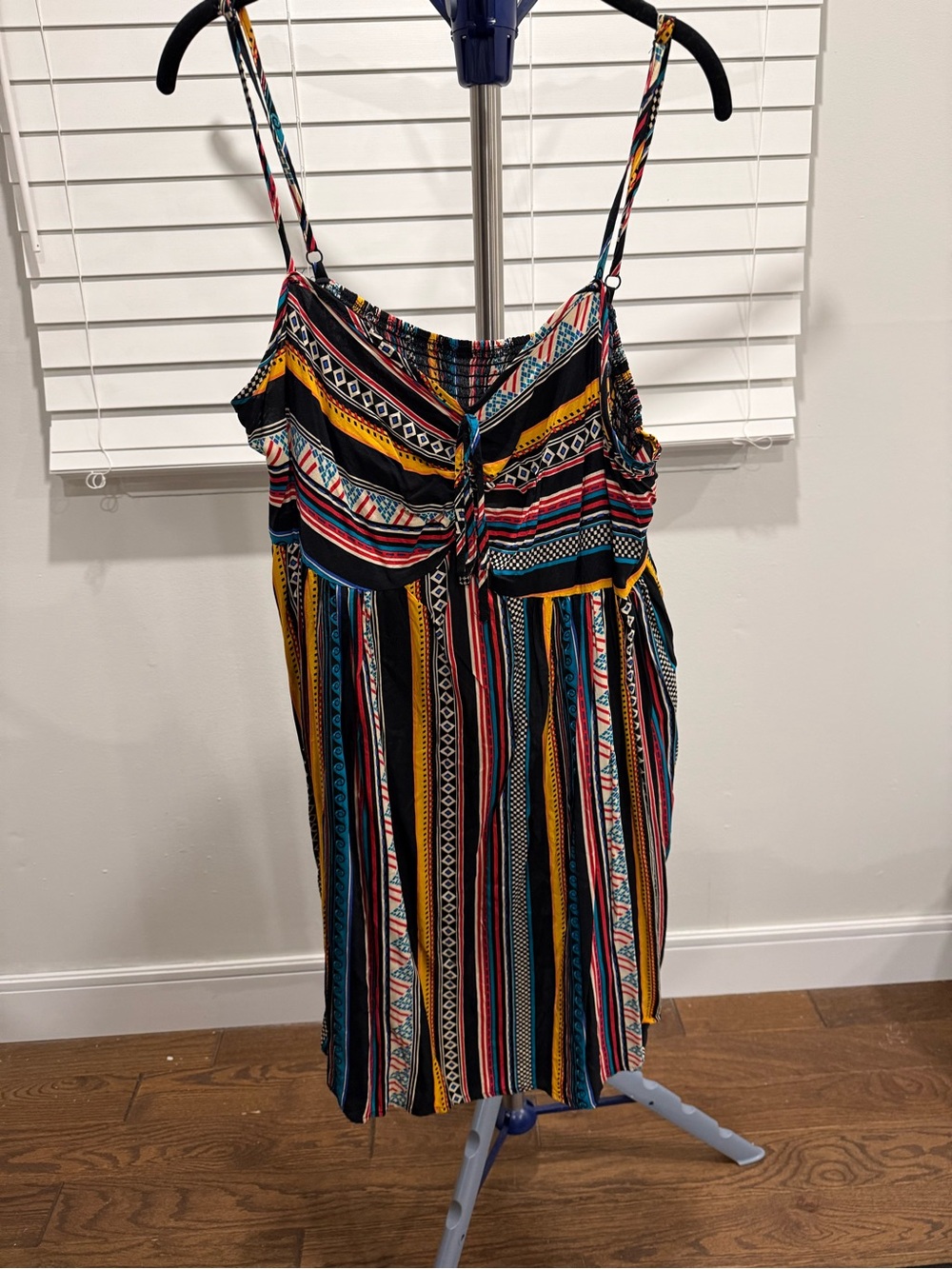 Striped Multicolor Spaghetti Strap Summer Dress